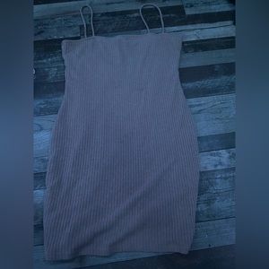 tan colored fitted dress from fashion nova size large